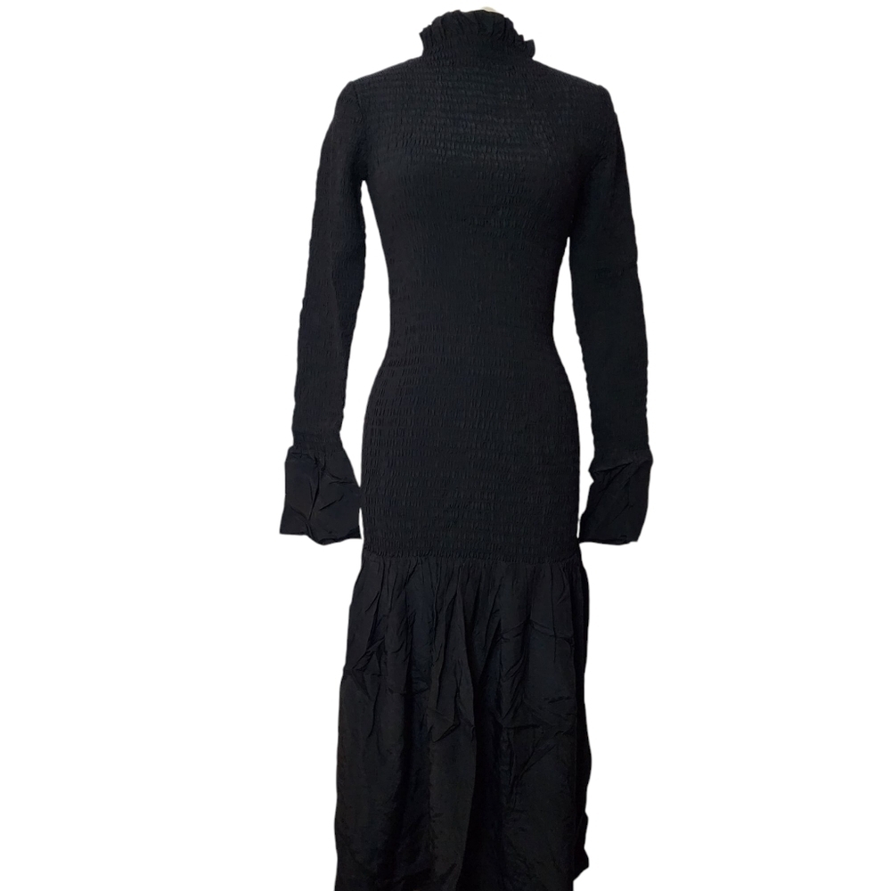 & Other Stories Smocked Ruffle Hem Midi Dress Size 4 - Picture 2 of 8